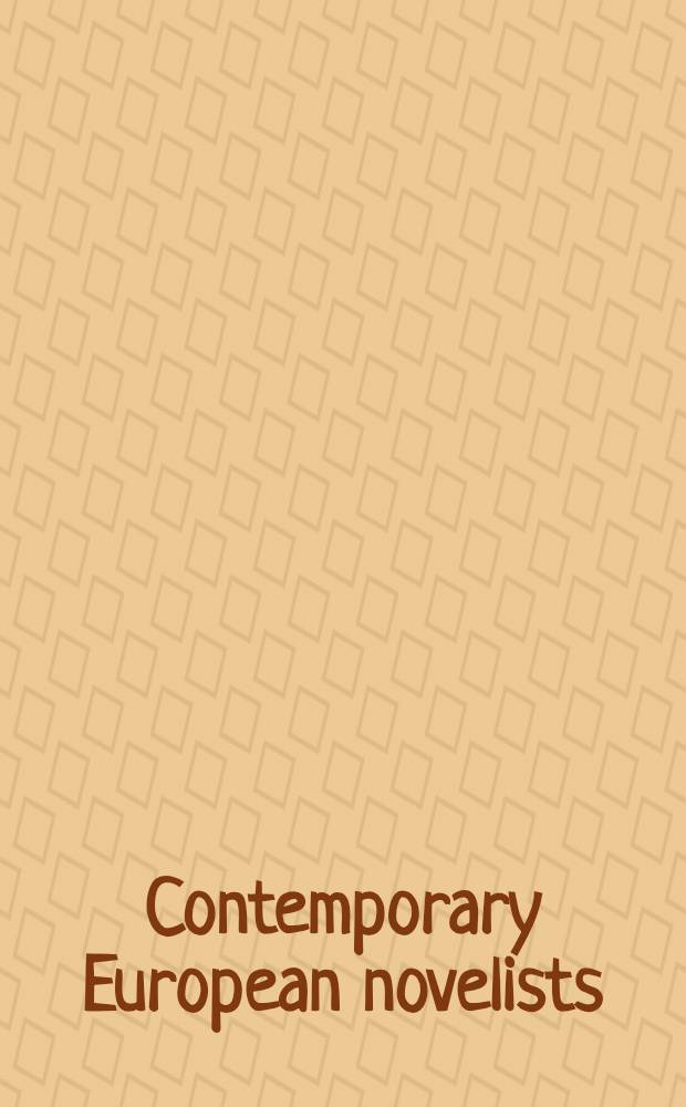 Contemporary European novelists