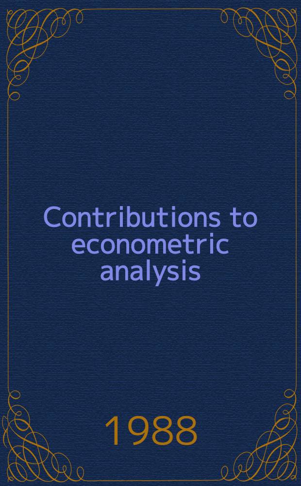 Contributions to econometric analysis : World comparison of incomes, prices and product