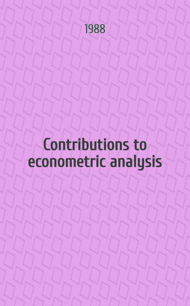 Contributions to econometric analysis : Changing trade patterns in manufactured goods