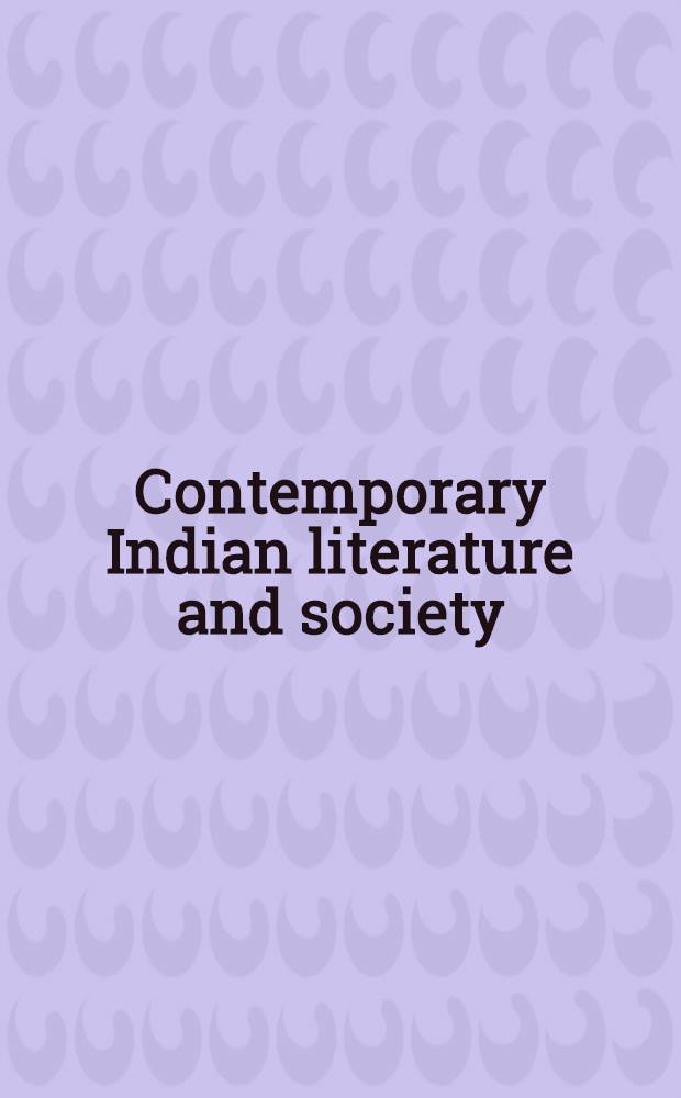 Contemporary Indian literature and society