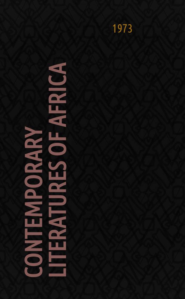 Contemporary literatures of Africa : Summary. [1] : North and West Africa