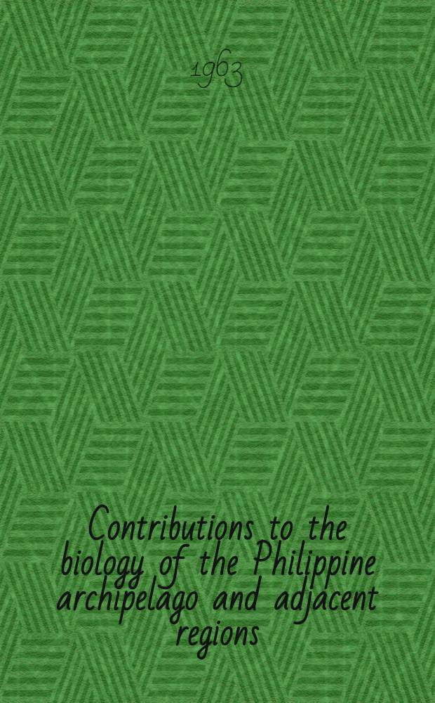 Contributions to the biology of the Philippine archipelago and adjacent regions : Jaroslav H&aacute;jek memorial volume. Vol. 14. [P. 5] : Papers on Echinoidea, fishers, and copepoda