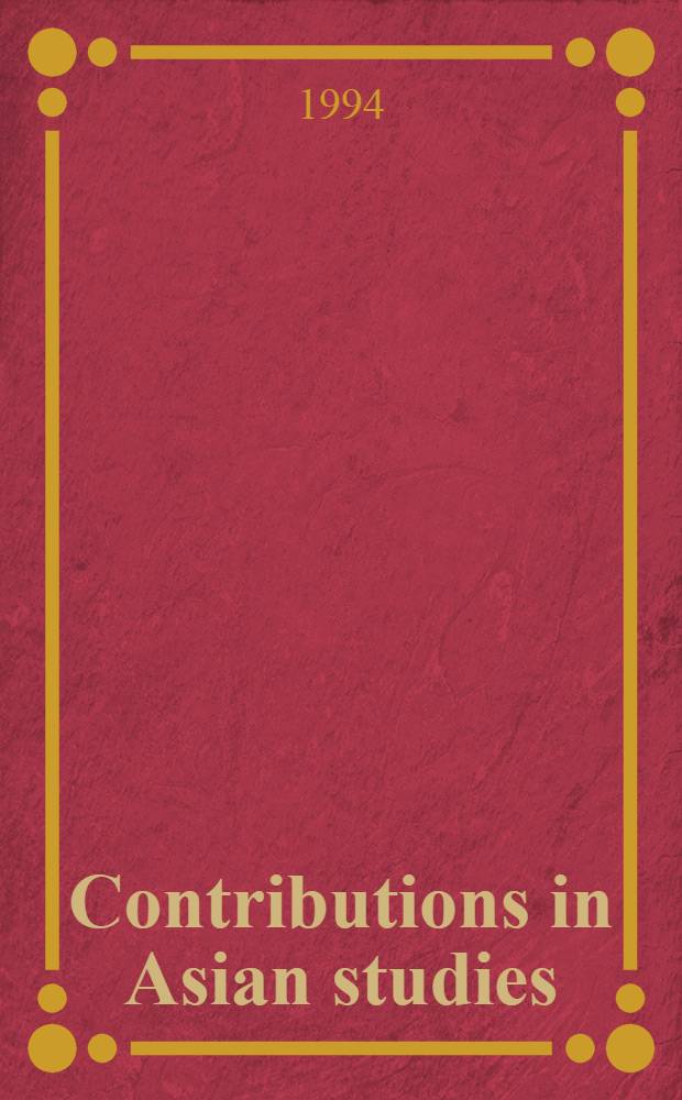 Contributions in Asian studies