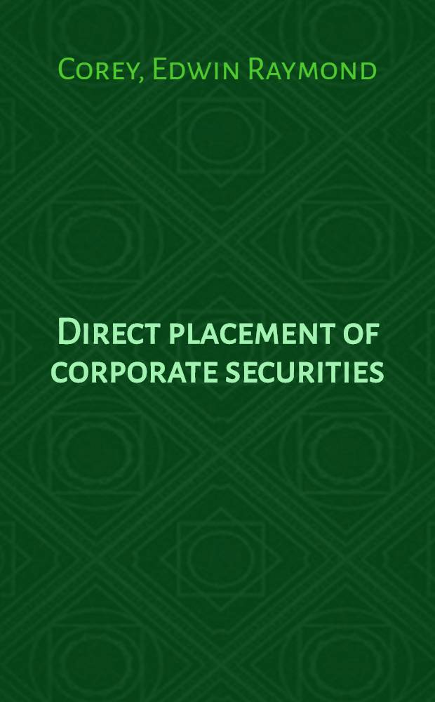 Direct placement of corporate securities