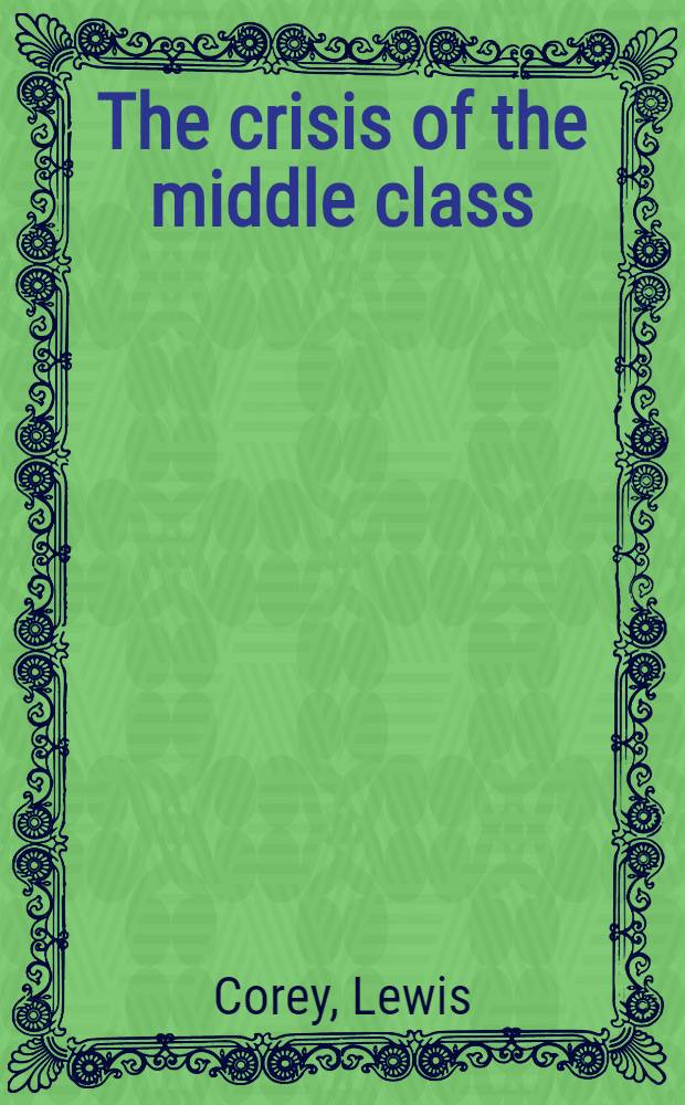 The crisis of the middle class