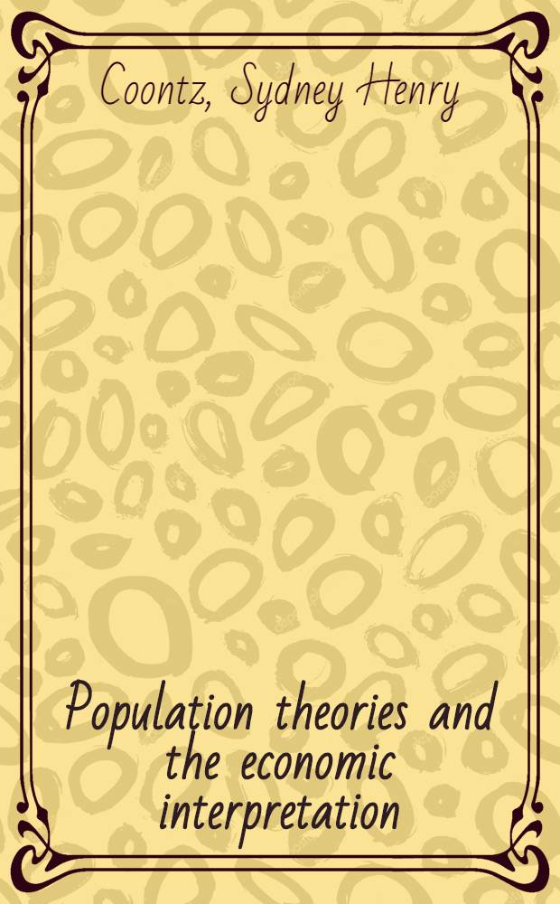 Population theories and the economic interpretation