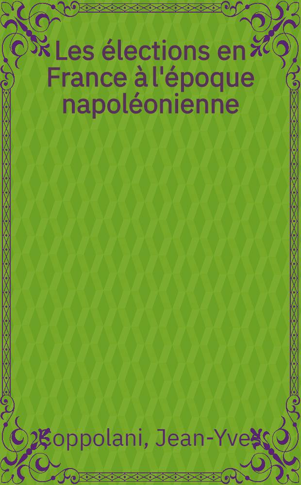 Les élections en France à l'époque napoléonienne