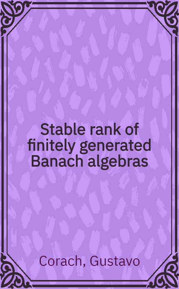 Stable rank of finitely generated Banach algebras