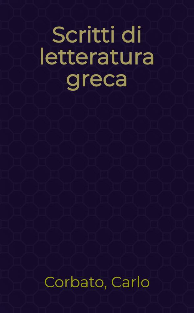 Scritti di letteratura greca