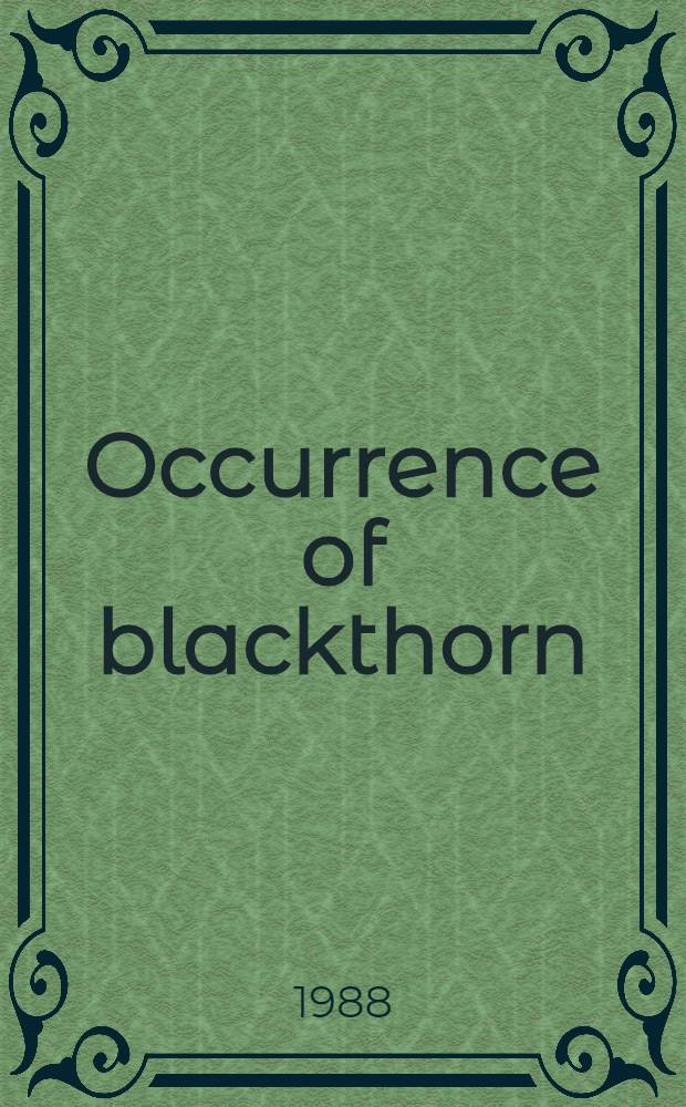 Occurrence of blackthorn (Prunus spinosa L.) in the area of Mols Bjerge and the effect of cattle- and sheep-grazing on its growth