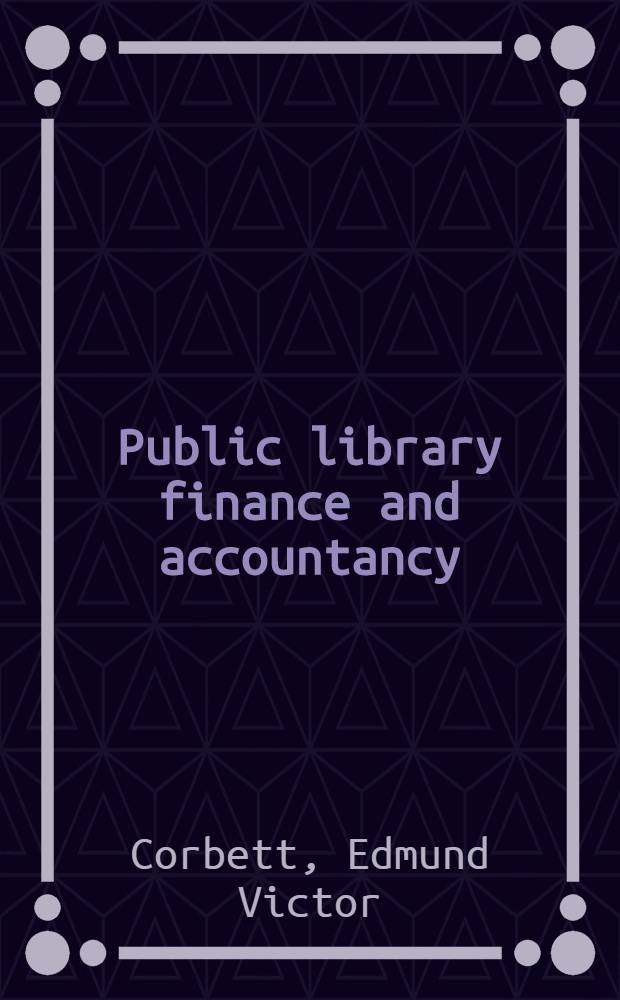 Public library finance and accountancy
