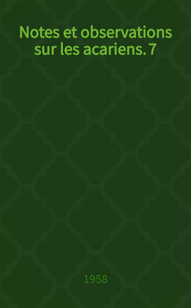 Notes et observations sur les acariens. 7 : Photia graeca n. sp. (Acaridiae, Canestriniidae) et Lorryia formosa n. sp. (Stomatostigmata, Tydeidae)