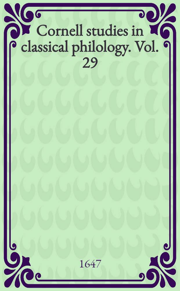 Cornell studies in classical philology. Vol. 29 : The Attalids of Pergamon