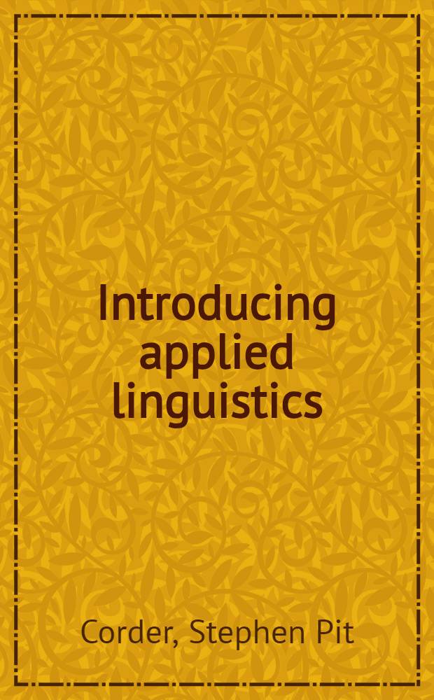 Introducing applied linguistics