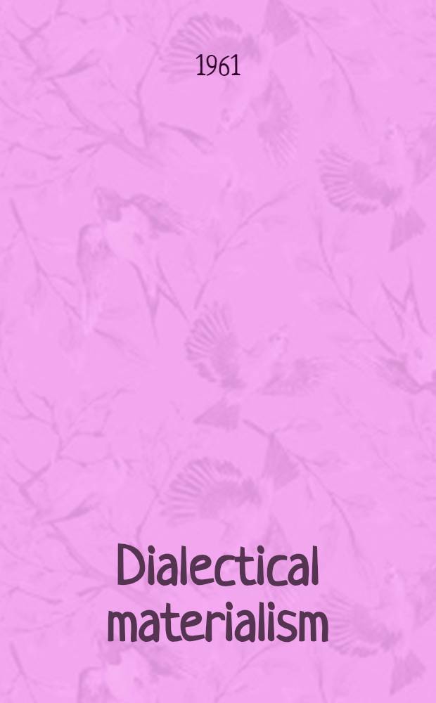 Dialectical materialism : An introduction