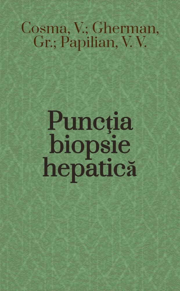 Puncţia biopsie hepatică