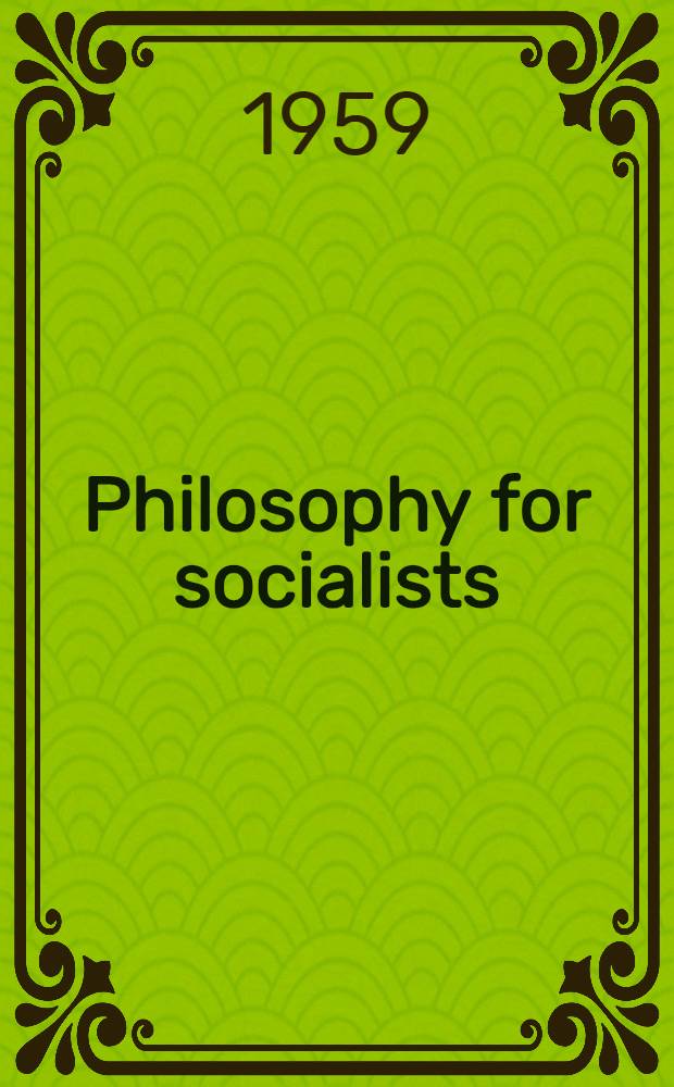 Philosophy for socialists