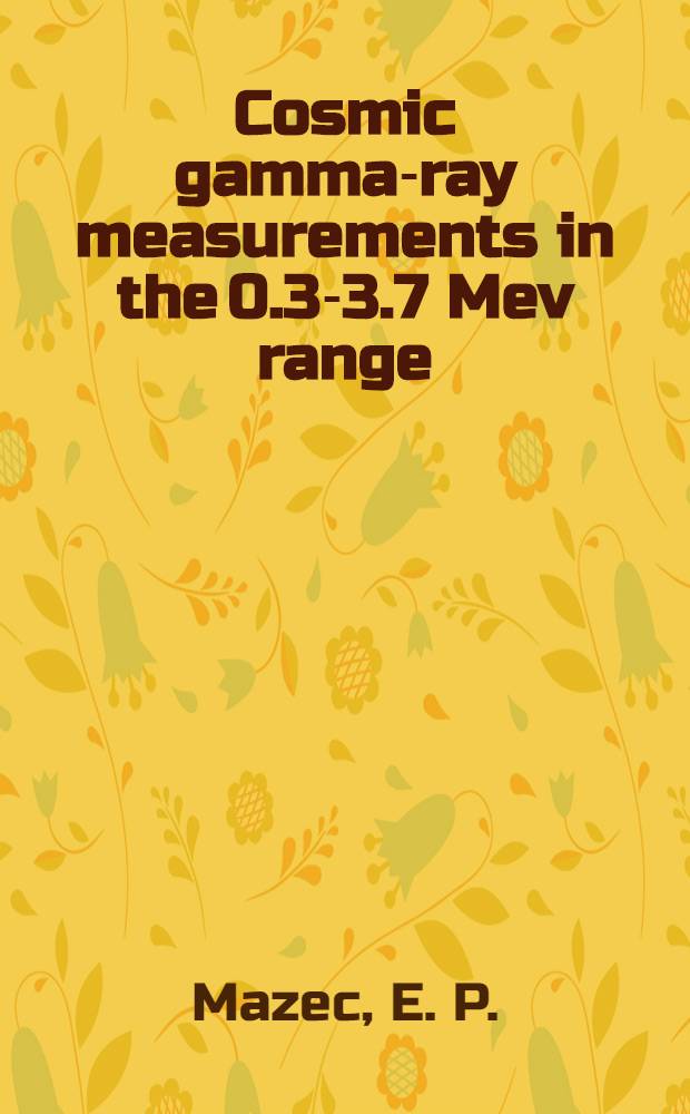 Cosmic gamma-ray measurements in the 0.3-3.7 Mev range