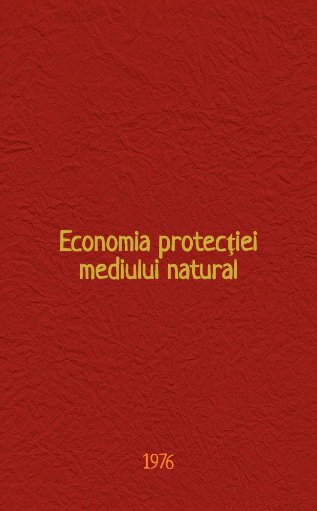 Economia protecţiei mediului natural
