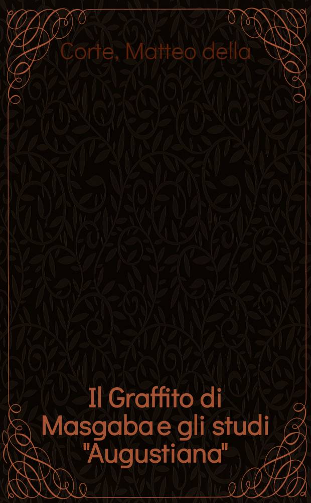 Il Graffito di Masgaba e gli studi "Augustiana"