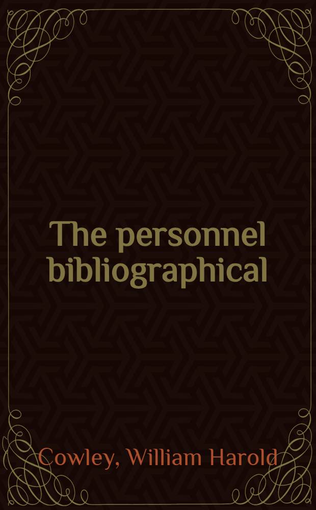 The personnel bibliographical : Index