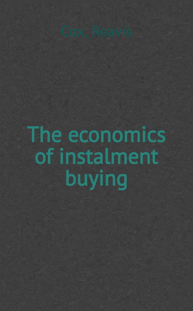 The economics of instalment buying