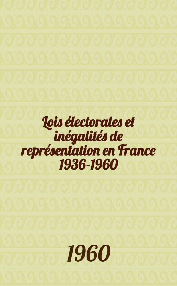 Lois électorales et inégalités de représentation en France 1936-1960