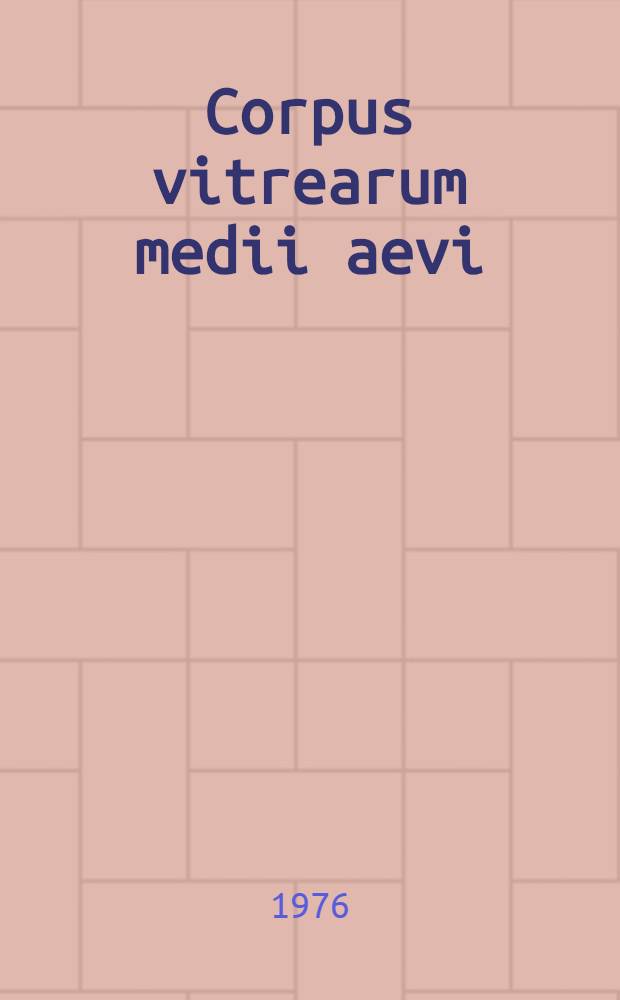 Corpus vitrearum medii aevi : Deutsche Demokratische Republik