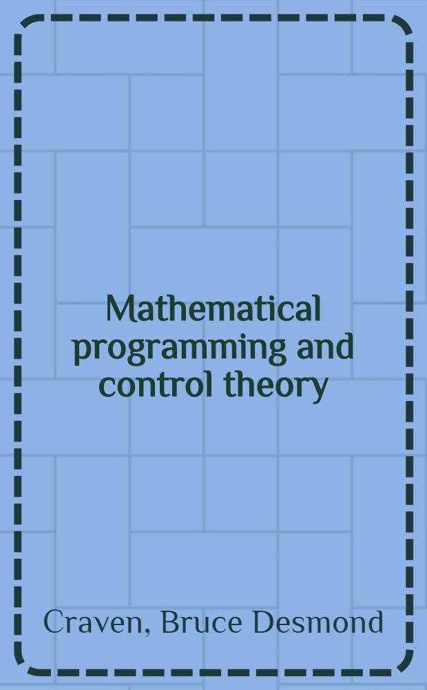 Mathematical programming and control theory