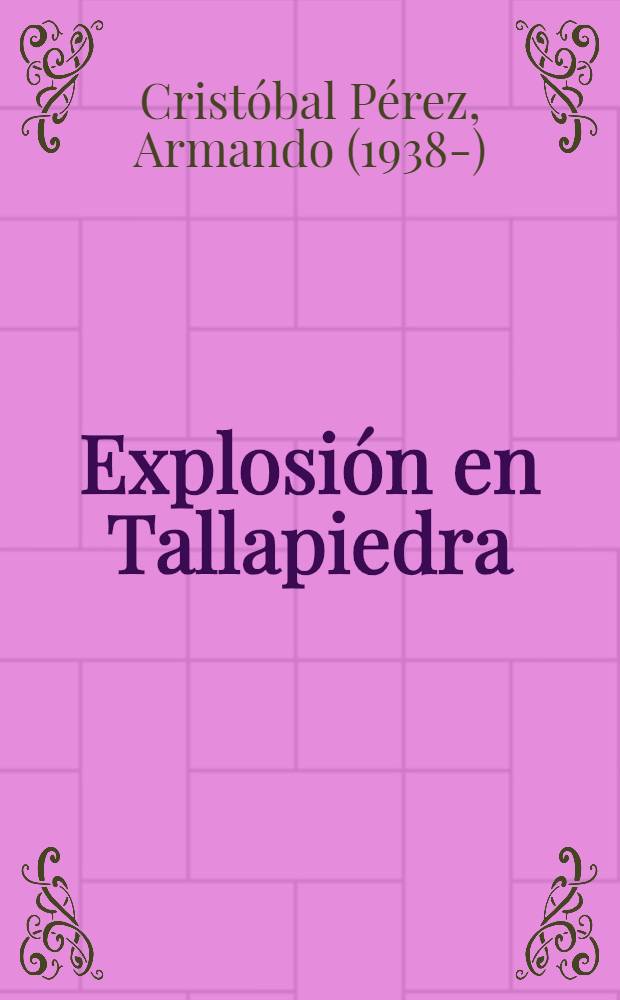 Explosión en Tallapiedra : Novela