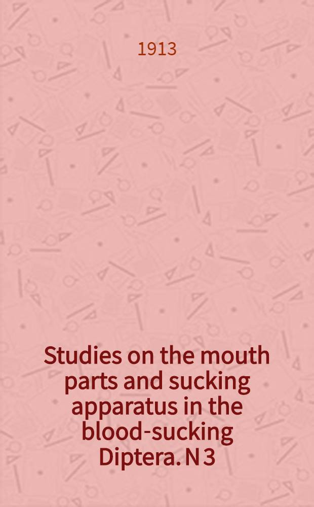 Studies on the mouth parts and sucking apparatus in the blood-sucking Diptera. N 3 : Lyperosia minuta, Bezzi