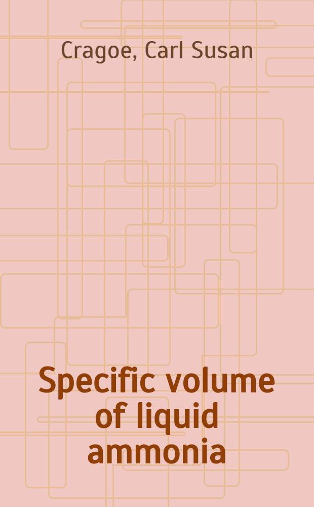 Specific volume of liquid ammonia