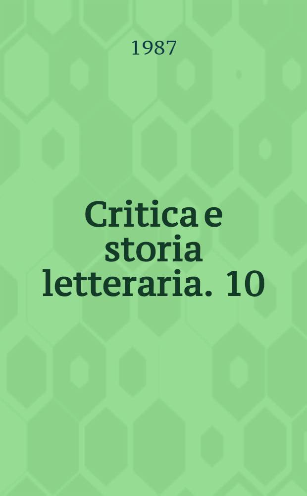Critica e storia letteraria. 10 : Arthur Rimbaud