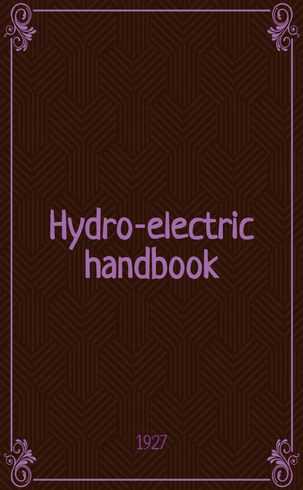 Hydro-electric handbook