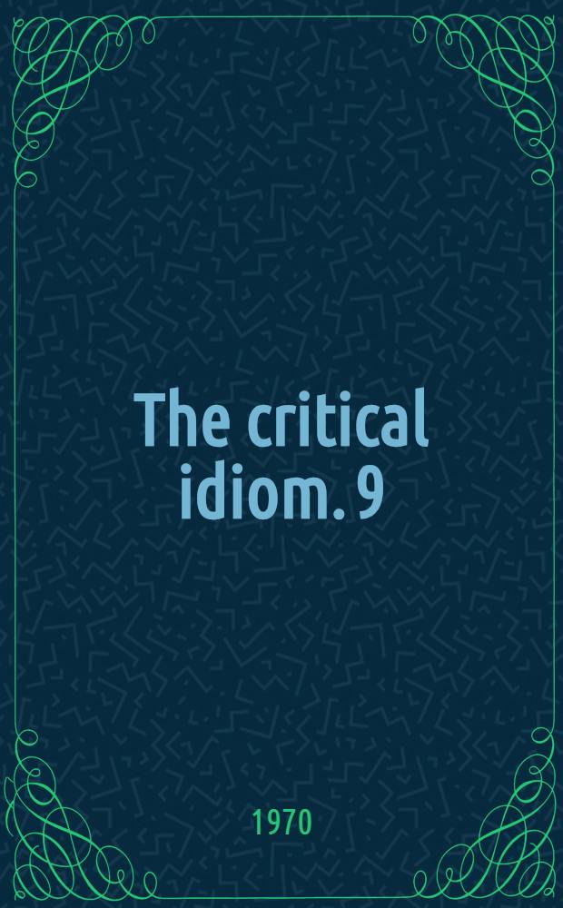 The critical idiom. 9 : Realism