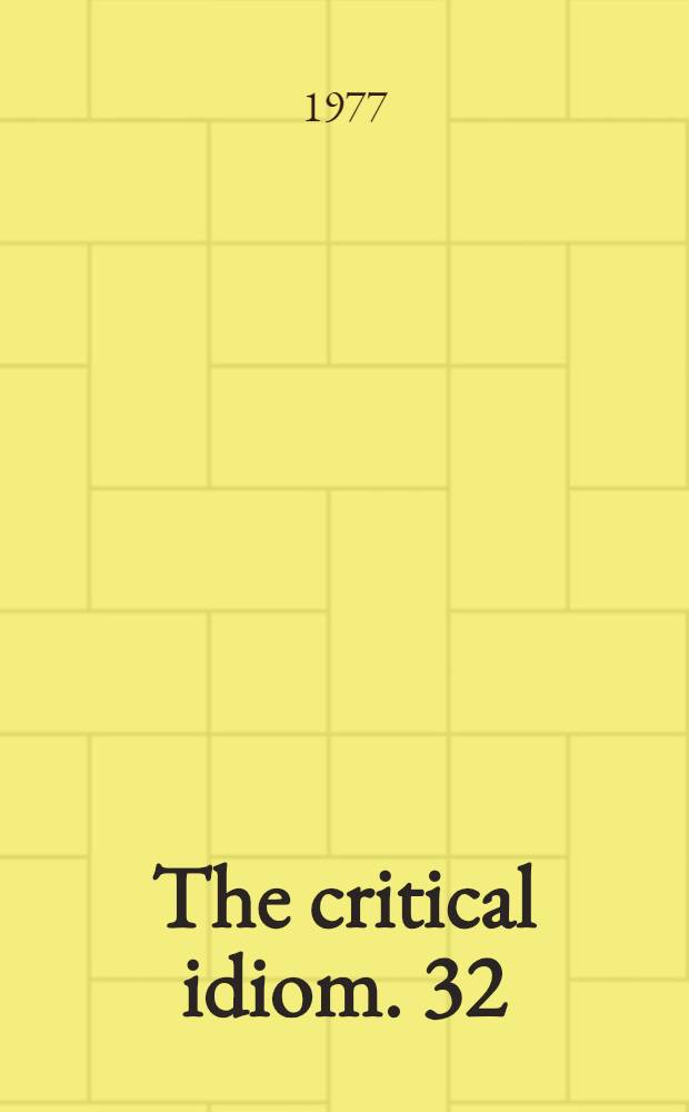 The critical idiom. 32 : Modern verse drama