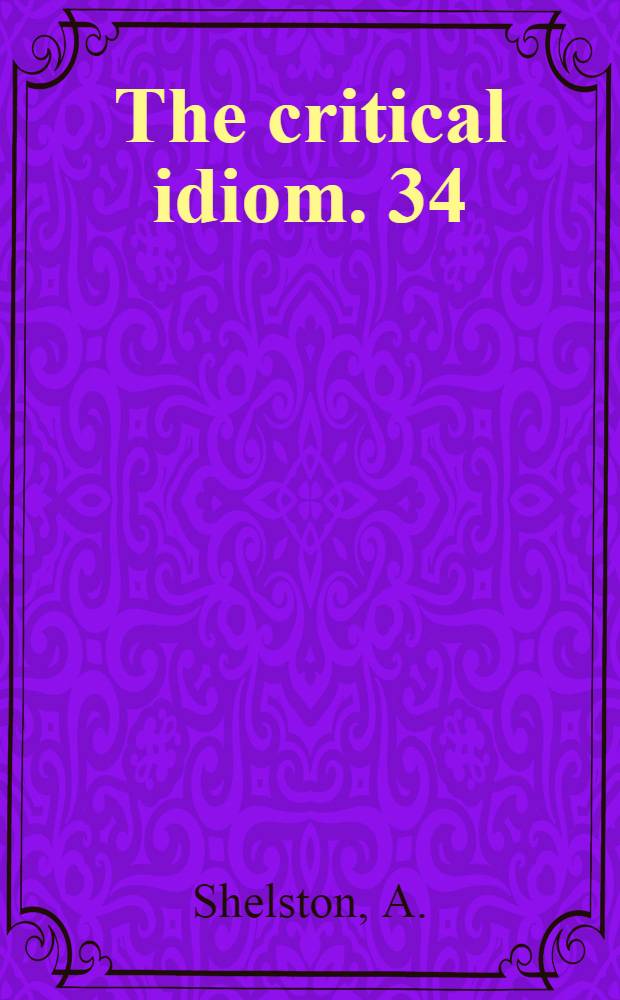 The critical idiom. 34 : Biography