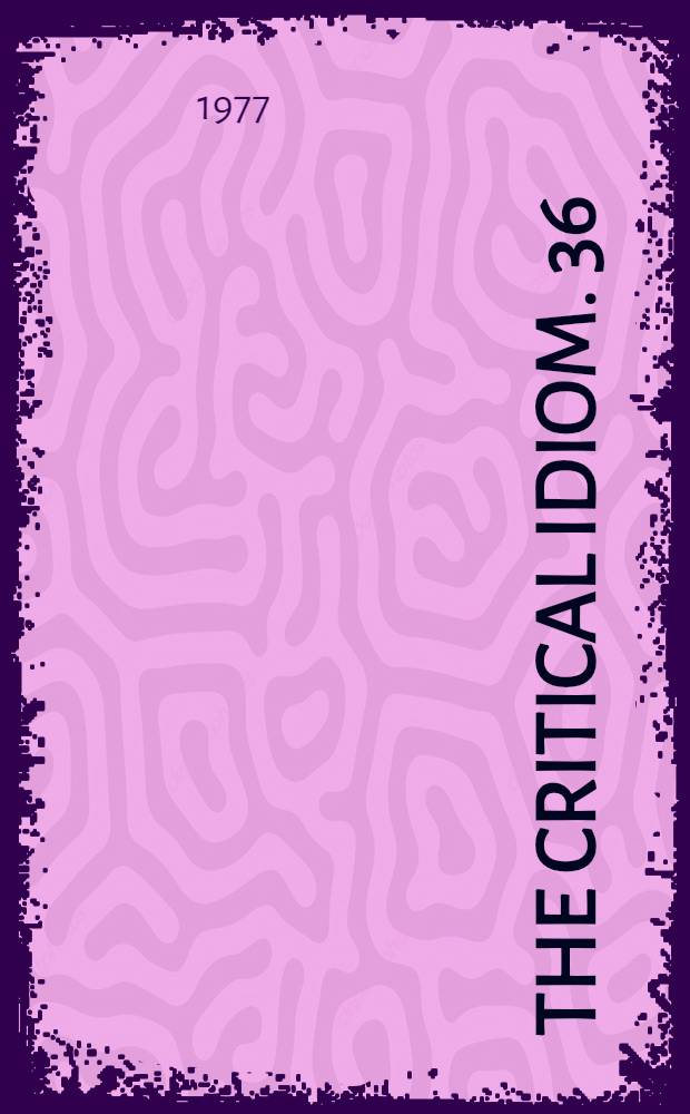 The critical idiom. 36 : Dramatic monologue