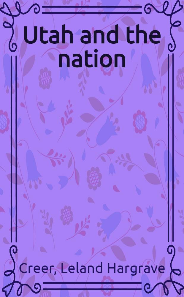 Utah and the nation