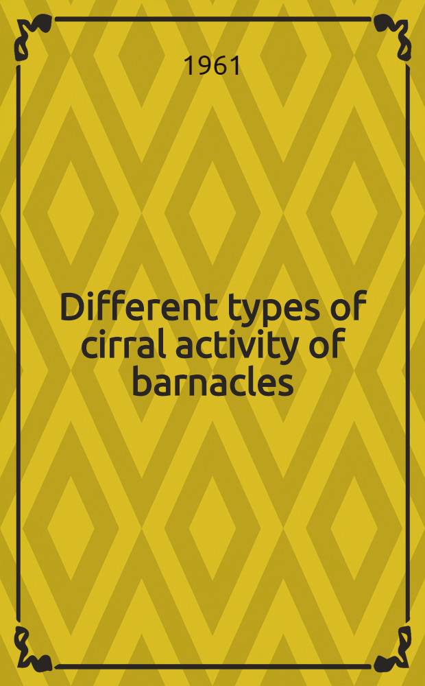 Different types of cirral activity of barnacles