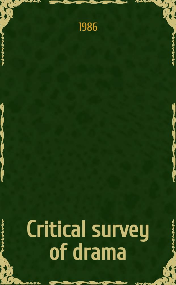 Critical survey of drama : Foreign lang. ser. 4 : Authors