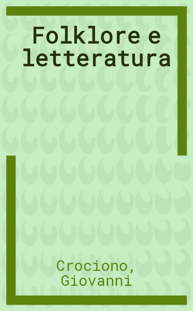Folklore e letteratura