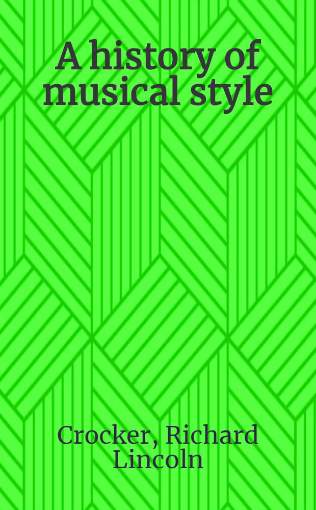 A history of musical style