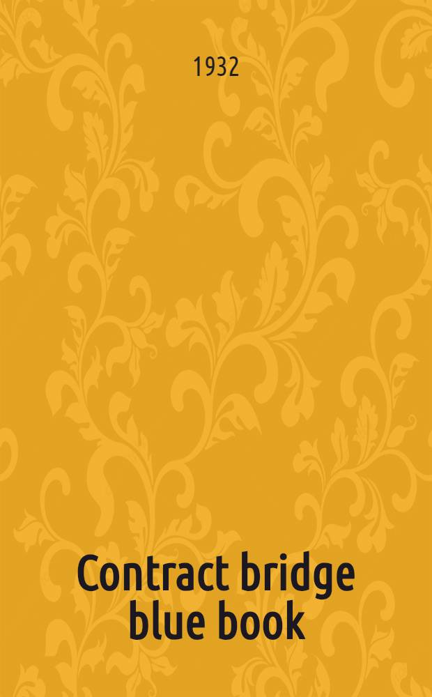Contract bridge blue book