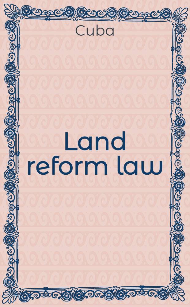 Land reform law