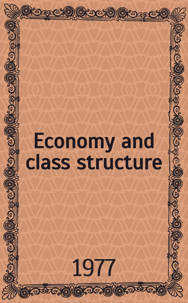 Economy and class structure