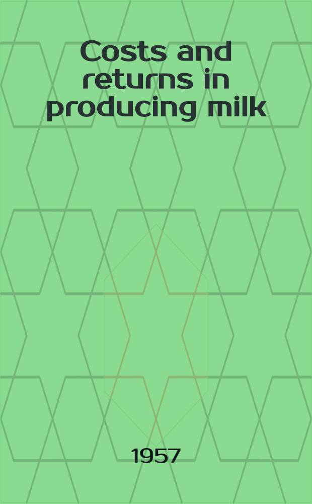 Costs and returns in producing milk : Central plain region, New York, 1953-54