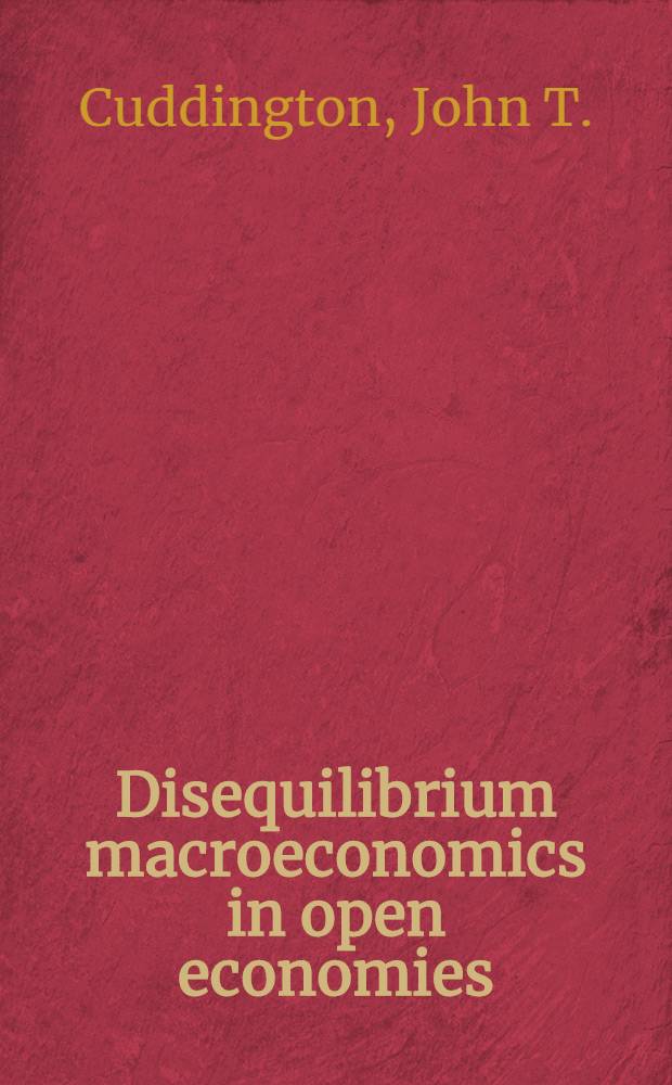 Disequilibrium macroeconomics in open economies