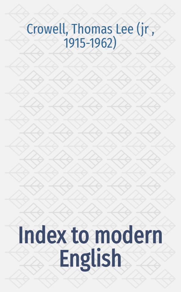Index to modern English