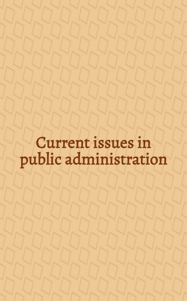 Current issues in public administration
